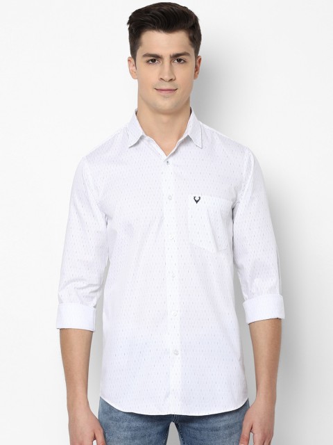 

Allen Solly Men White & Blue Striped Cotton Slim Fit Casual Shirt