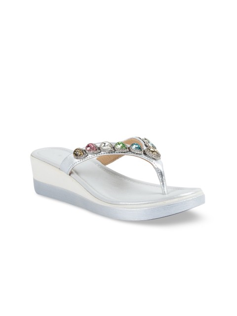 

Vanilla Moon Women Silver-Toned Embellished Wedges