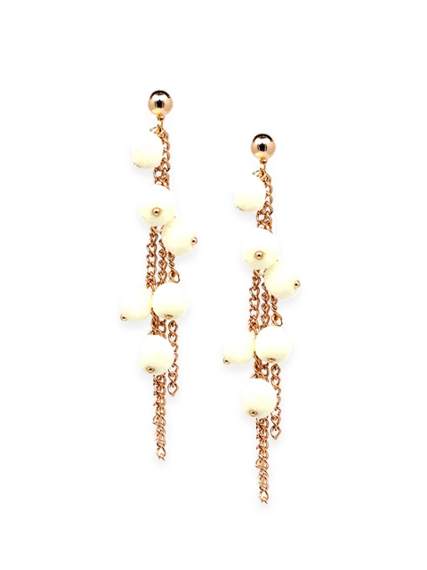 

Foxy Sperks White Contemporary Half Hoop Earrings
