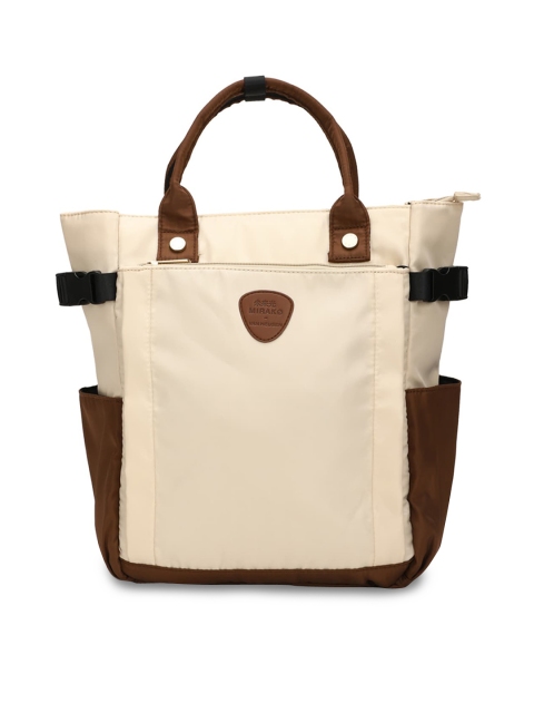 

Van Heusen Woman Beige & Brown Colourblocked Handheld Bag