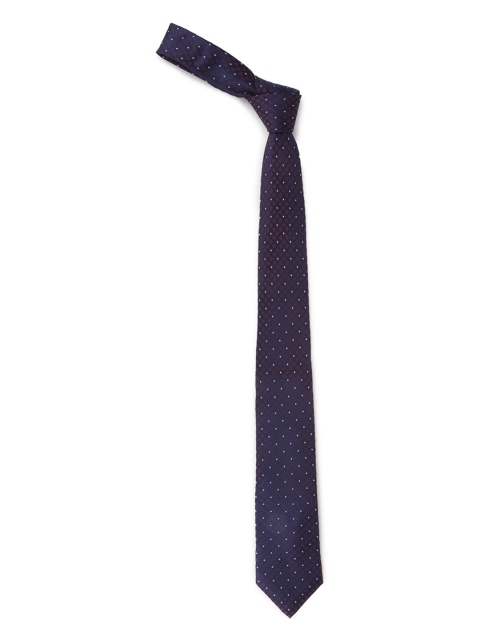 

Louis Philippe Navy Blue & Brown Woven Design Broad Tie