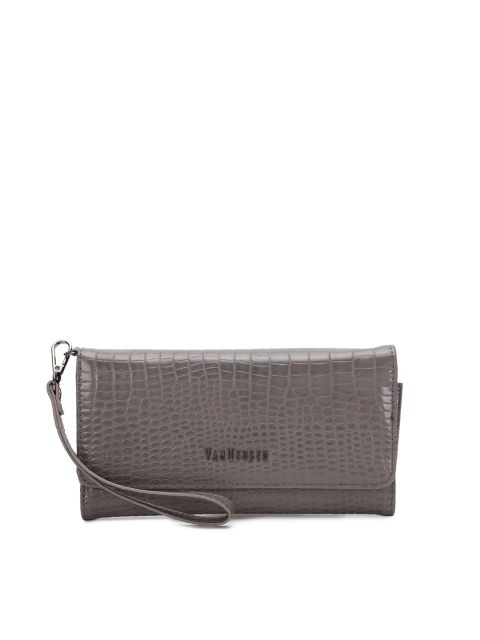 Van Heusen Grey Textured Three Fold Wallet