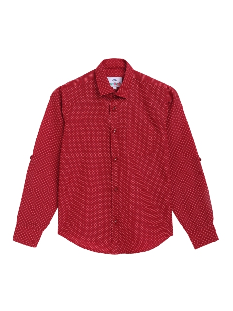 

Kidling Boys Red & Pink Regular Fit Printed Casual Shirt