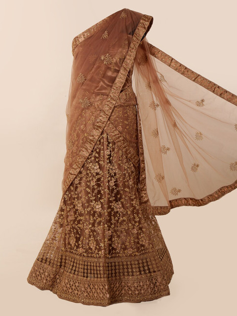 

Pothys Brown Embellished Net Saree