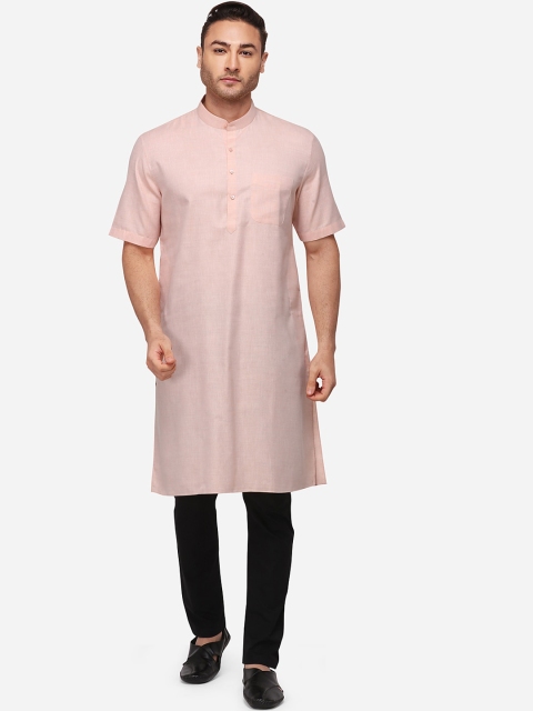 

Modi Kurta Men Peach-Coloured Woven Design Kurtas