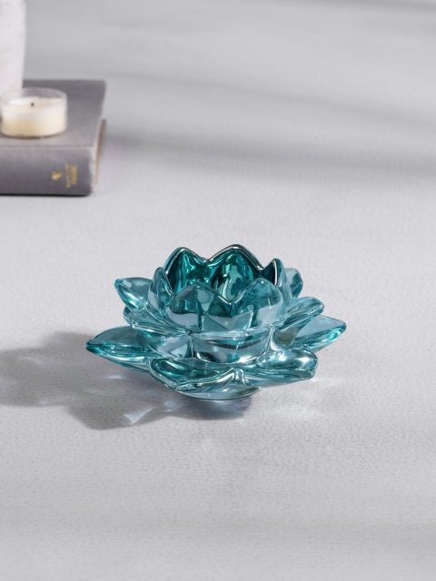 

Pure Home and Living Set Of 4 Blue Blooming Lotus Candle Votive