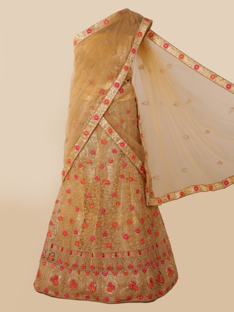 

Pothys Beige Embroidered Net Saree