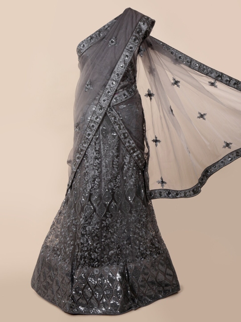 

Pothys Grey Embellished Net Saree