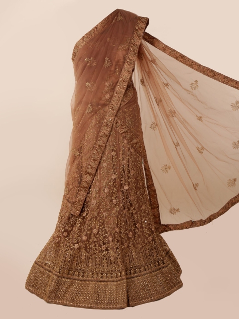 

Pothys Brown Embroidered Net Saree