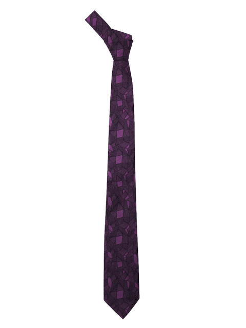 

Blacksmith Purple & Black Woven Design Broad Tie