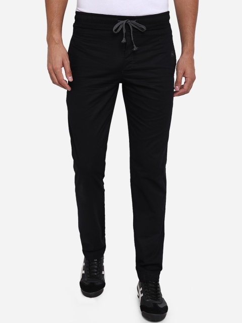 

JADE BLUE Men Black Regular Fit Solid Regular Cotton Trousers