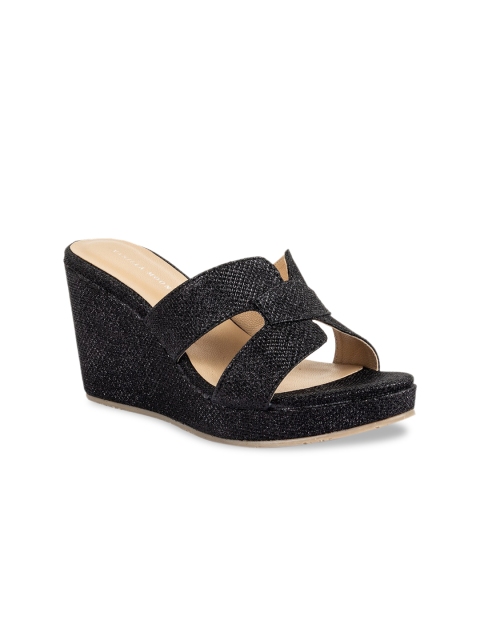

Vanilla Moon Women Black Textured Wedges