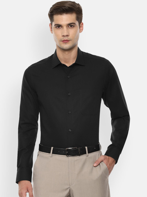 

Louis Philippe Gods & Kings Men Black Slim Fit Self Design Cotton Formal Shirt