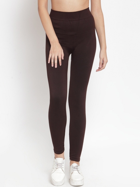 

Global Republic Women Coffee Brown Solid Ankle-Length Leggings