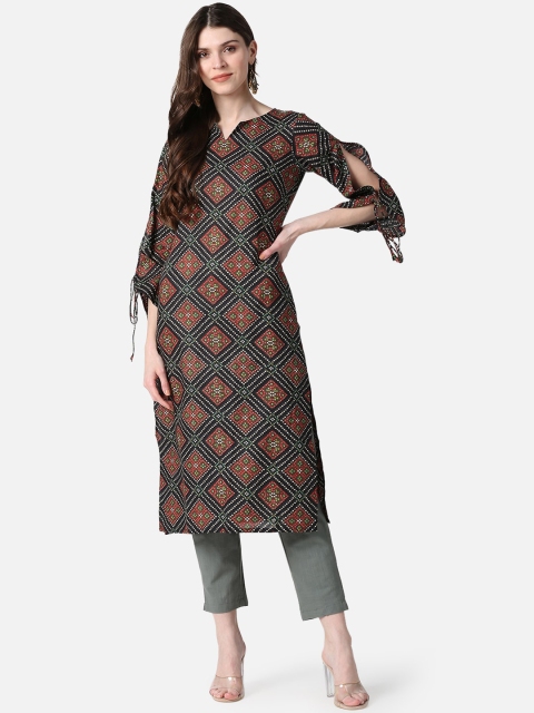 

AHIKA Women Multicoloured Bandhani Printed Kurta, Multi