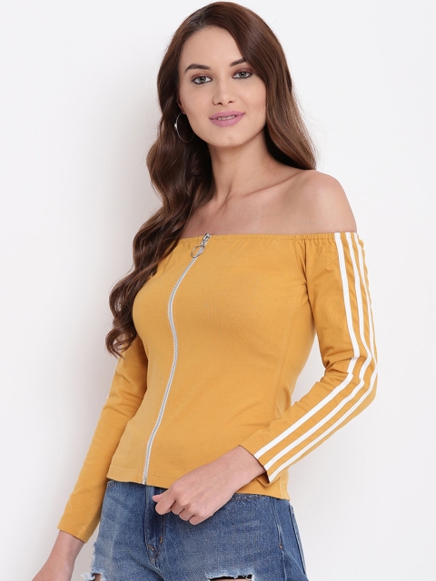 

Texco Mustard Yellow Off-Shoulder Bardot Top