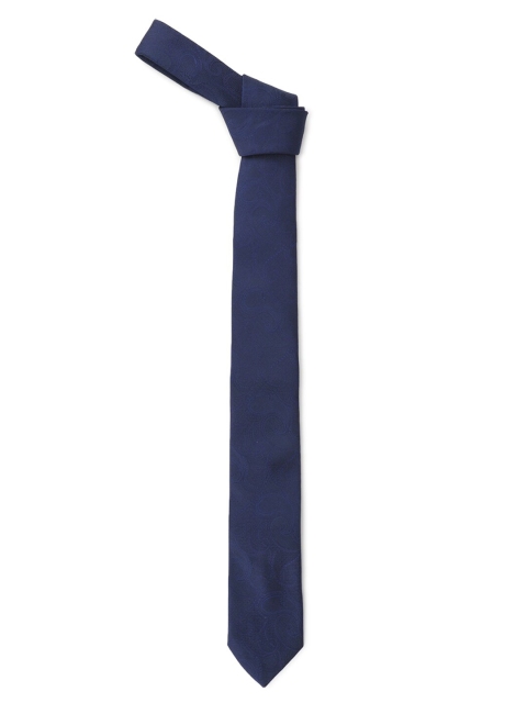 

Louis Philippe Navy Blue Silk Woven Design Broad Tie