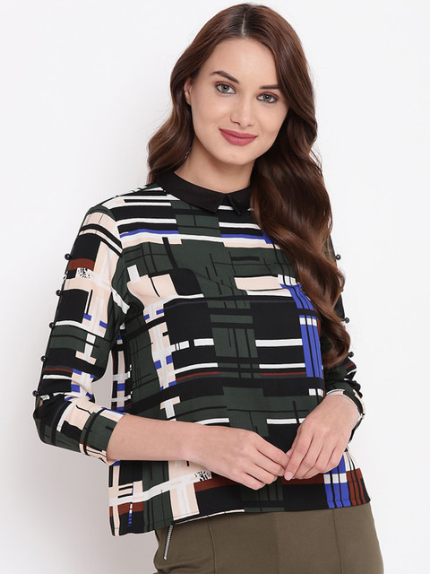 

Texco White & Black Printed Regular Top