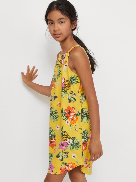 

H&M Girls Yellow Seersucker Dress