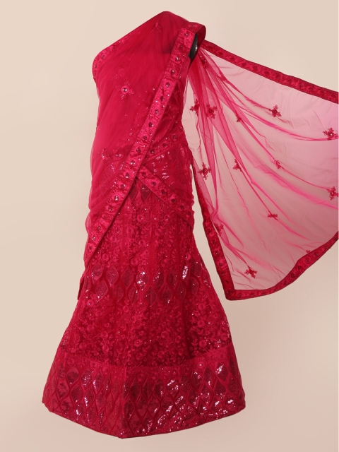 

Pothys Pink Embroidered Net Saree