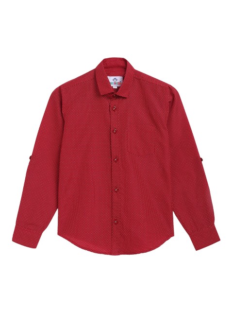 

Kidling Boys Red & Pink Regular Fit Printed Casual Shirt