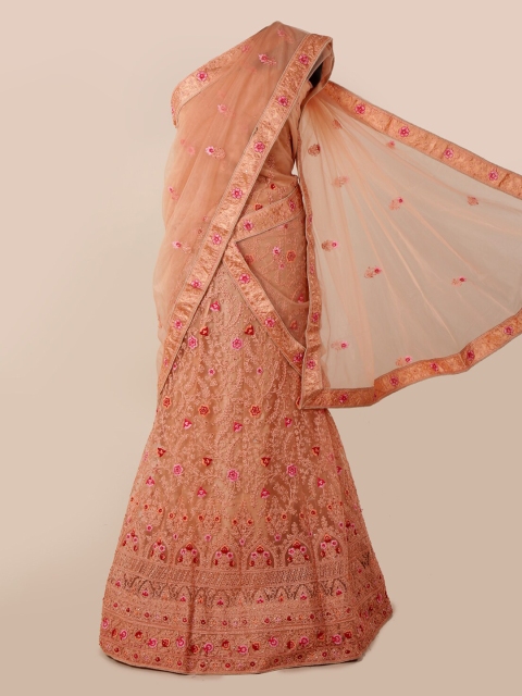 

Pothys Peach-Coloured Embroidered Net Saree