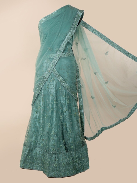 

Pothys Blue Embellished Net Saree
