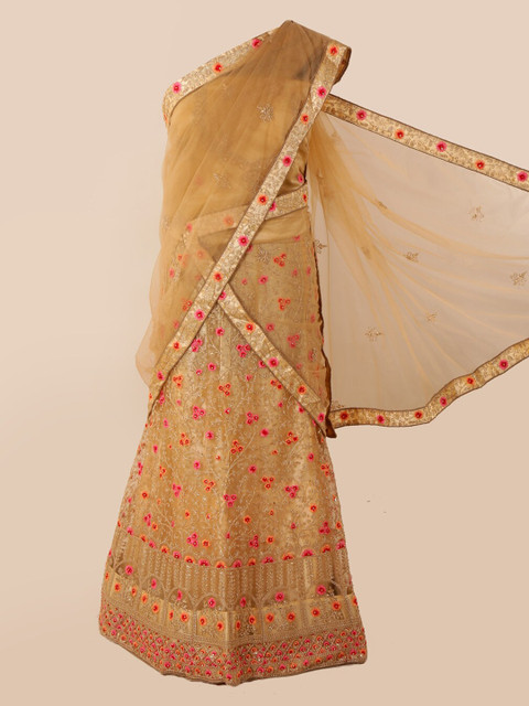 

Pothys Beige Embroidered Net Saree