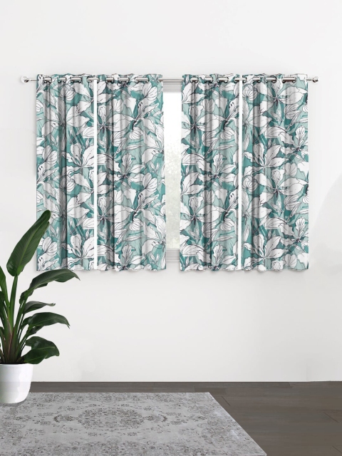 

HOUZZCODE Blue & White Set of 4 Curtains