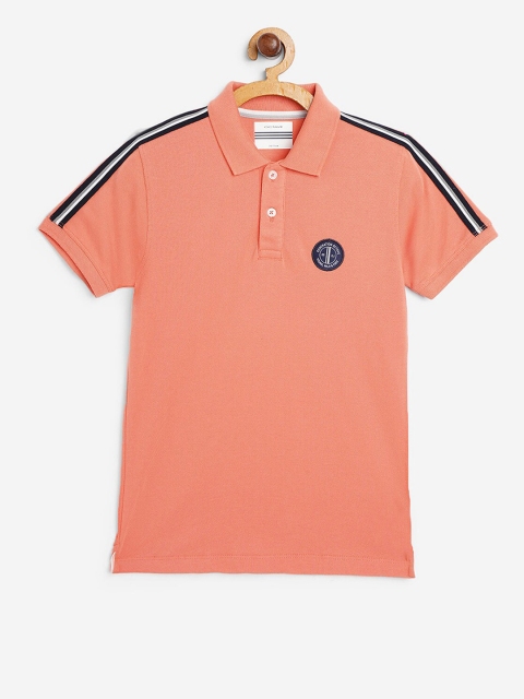 

Octave Boys Orange NA Polo Collar Applique T-shirt NA