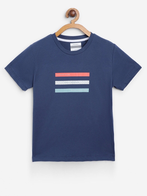 Octave Boys Blue Printed T-shirt