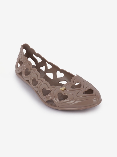 

Jelly Bunny Women Taupe Ballerinas with Laser Cuts Flats
