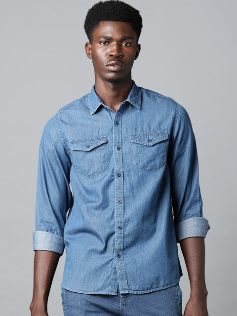 

Blue Saint Men Blue Casual Shirt