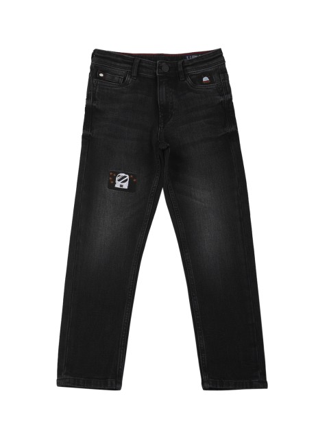 

Allen Solly Junior Boys Black Skinny Fit Low Distress Light Fade Jeans