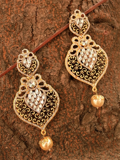 PANASH Gold-Plated Handcrafted Classic Drop Earrings