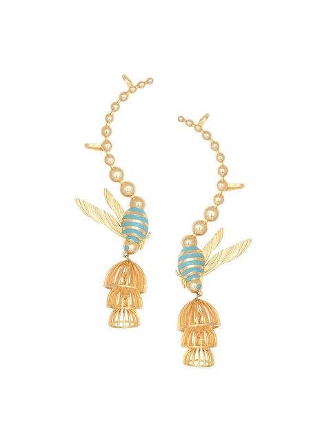 

Funky Maharani Gold Dome Shaped Jhumkas Earrings