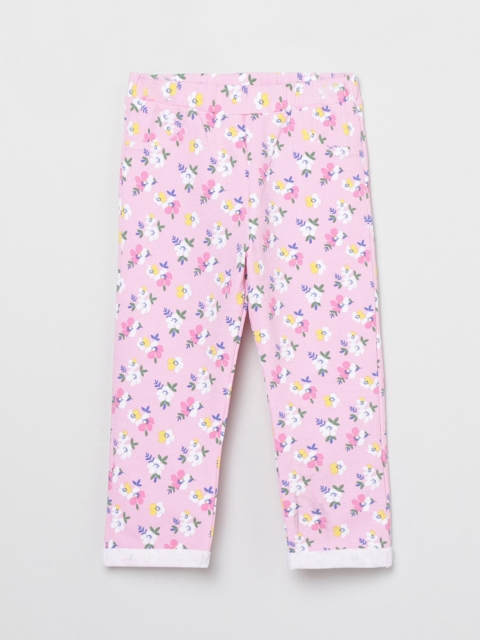 

max Girls Pink Floral Printed Regular Trousers