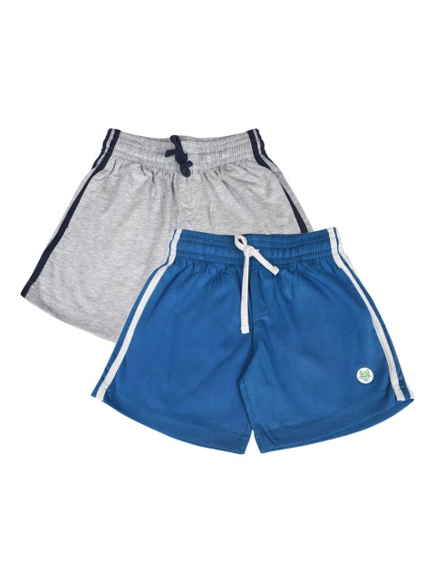 

CRAZYPENGUIN Unisex Kids Pack of 2 Mid-Rise Regular Shorts, Blue