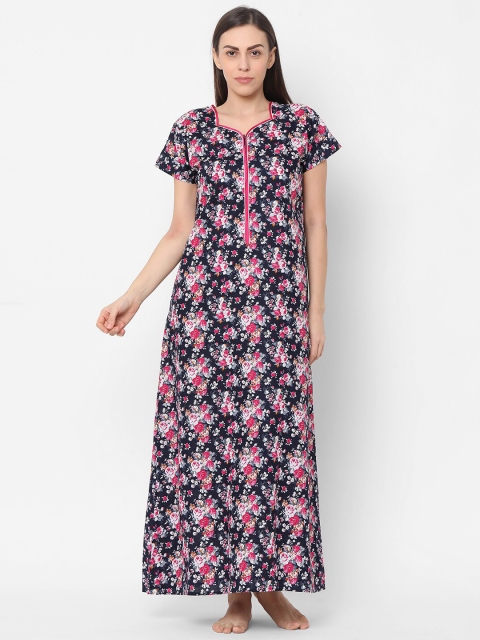 

Sweet Dreams Women Navy Blue Printed Nighty
