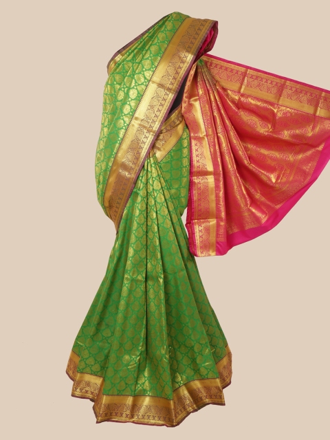 

Pothys Green Ethnic Motifs Zari Silk Blend Saree