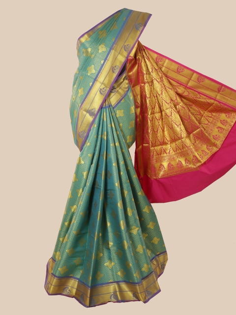 

Pothys Blue Woven Design Silk Blend Saree