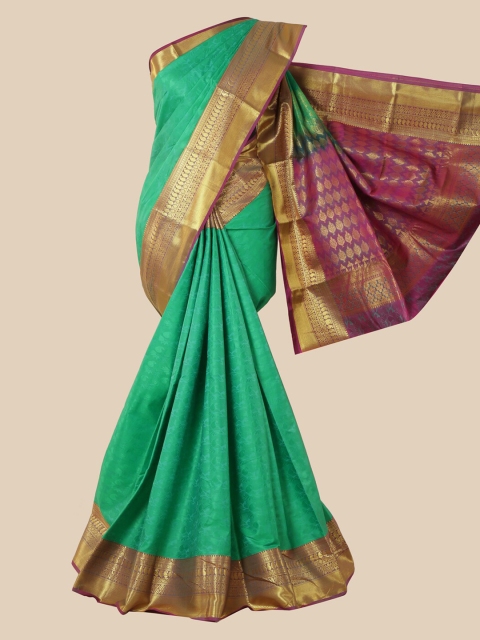 

Pothys Sea Green Silk Blend Saree