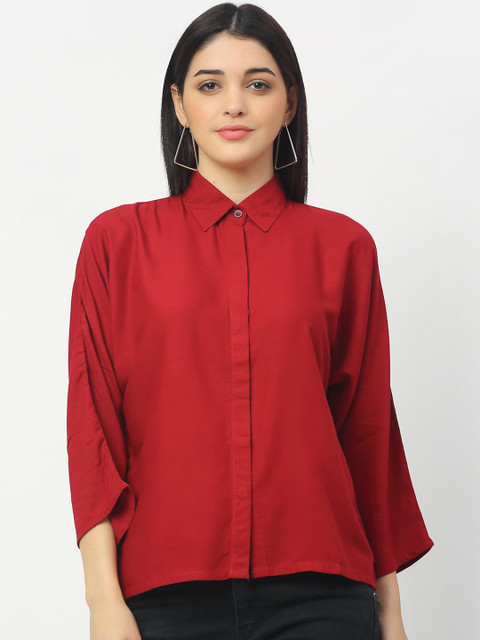 

Rigo Red Solid Shirt Style Top