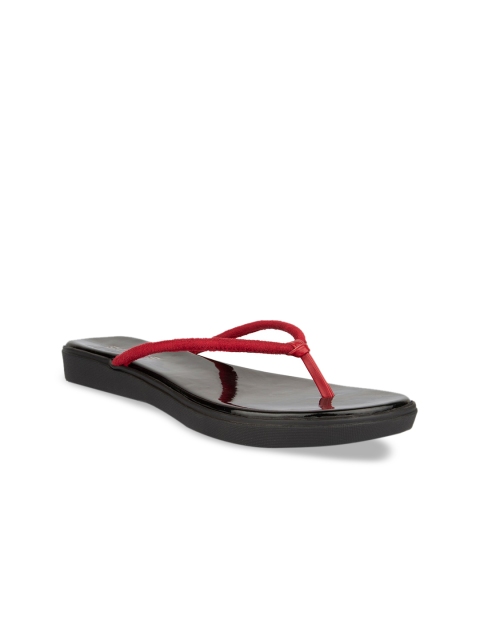

SOLES Women Red T-Strap Flats