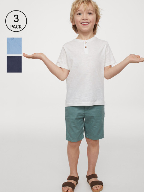 

H&M Boys 3-Pack Pure Cotton Chino Shorts, Green