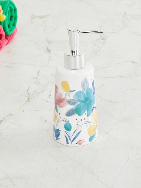 

Home Centre White & Yellow Printed Quiet Nature Ceramic Soap Dispenser