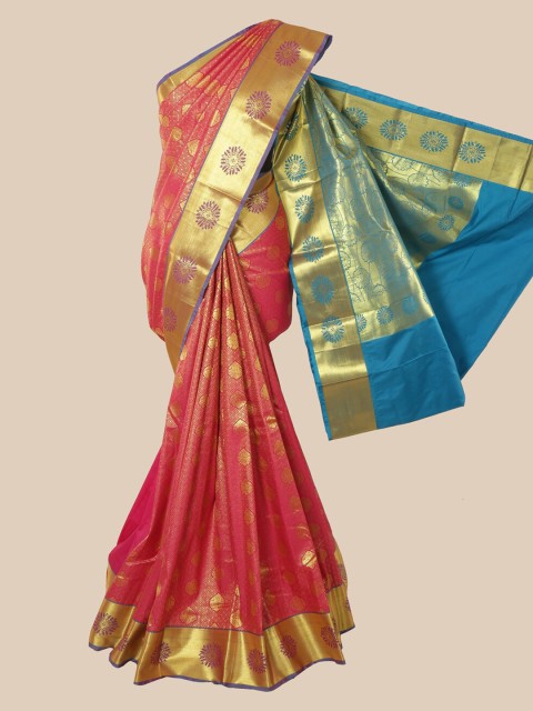 

Pothys Pink Woven Design Silk Blend Saree
