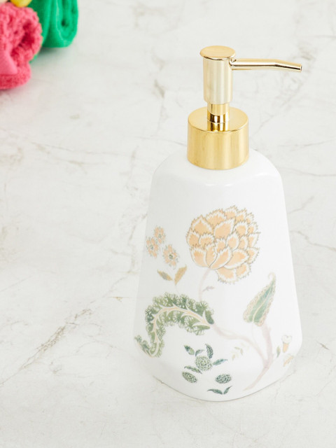

Home Centre White & Orange Organic Apsley Printed Ceramic Soap Dispenser 300 ml