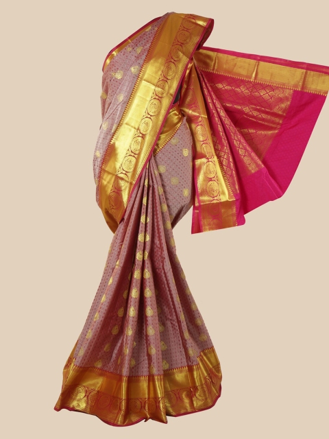 

Pothys Pink Ethnic Motifs Zari Silk Blend Saree