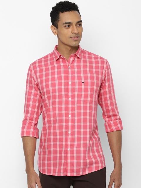 

Allen Solly Men Pink Slim Fit Checked Casual Shirt
